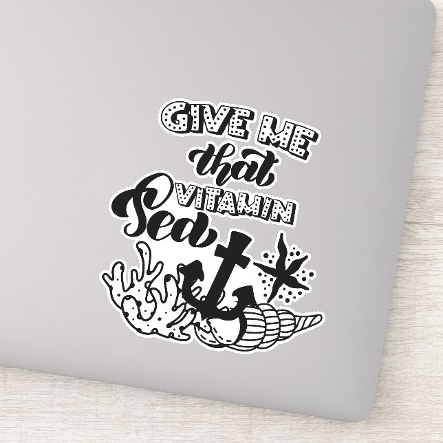 Give Me That Vitamin Sea Anchor Ocean Life Sticker (Detail)