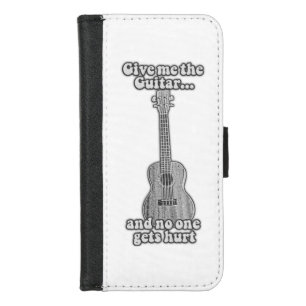 Give me the guitar and no one gets hurt. B & W iPhone 8/7 Wallet Case