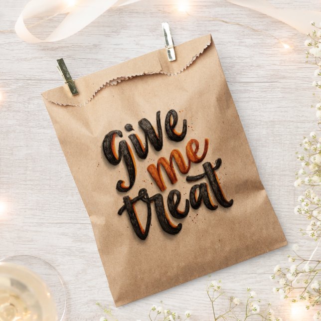 Give Me Treat | Halloween Candy Favor Bags (Clipped)
