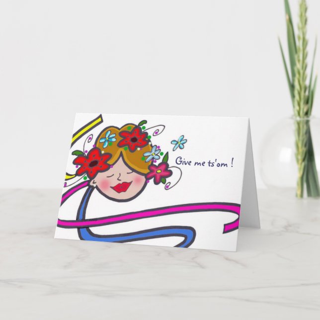 Give Me Ts'om Ukrainian Folk by Vera Trembach Holiday Card (Front)
