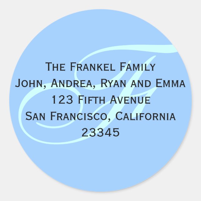 Give me your address (label)! classic round sticker (Front)