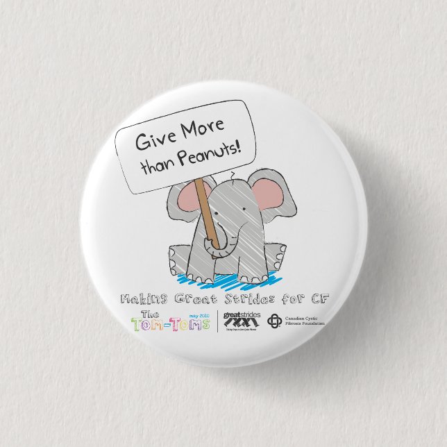 Give More than Peanuts! Button (Front)