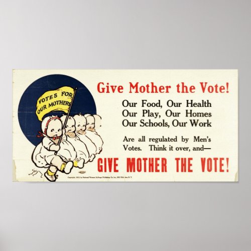Give Mother the Vote Suffrage Women Vintage Poster