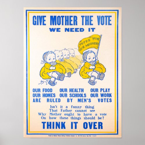 âœGive Mother the Voteâ _ Vintage Poster