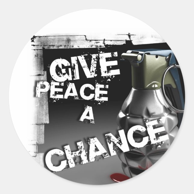 Give peace a chance classic round sticker (Front)