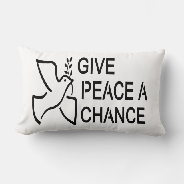 GIVE PEACE A CHANCE LUMBAR PILLOW (Front)