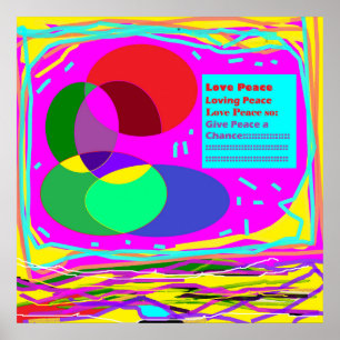 Give peace a chance message rainbow colored poster