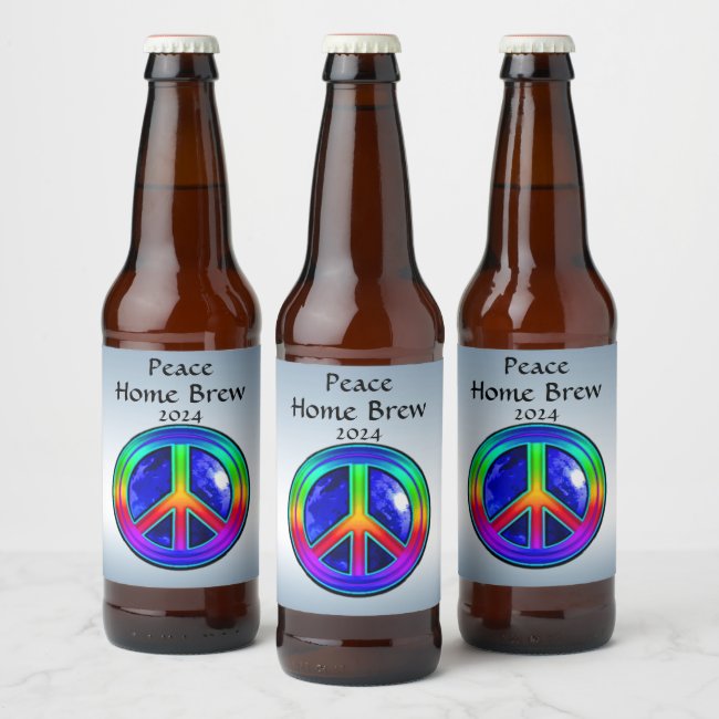 Give Peace a Chance Rainbow Beer Label