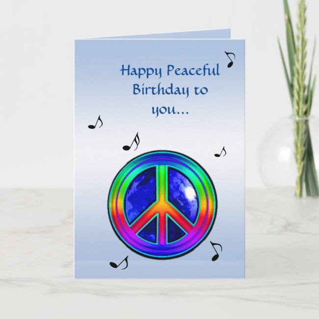 Give Peace a Chance Rainbow Birthday Card