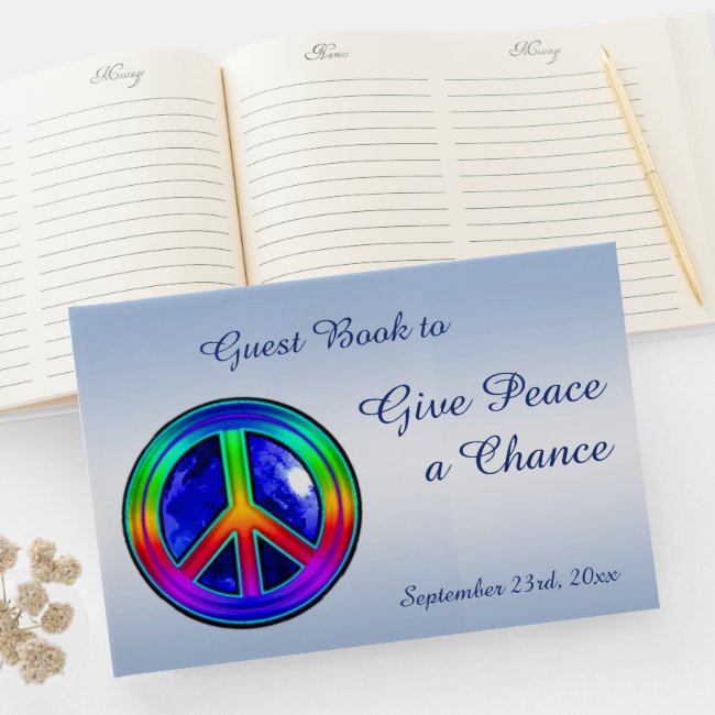 Give Peace a Chance Rainbow Guest Book