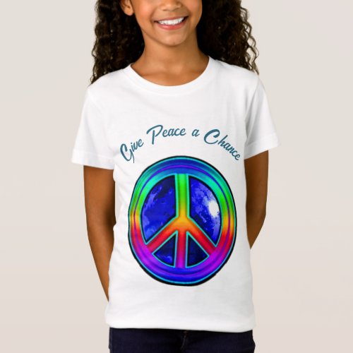 Give Peace a Chance  Rainbow Kids Shirt