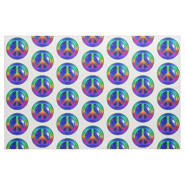 Give Peace a Chance Rainbow Pattern Fabric