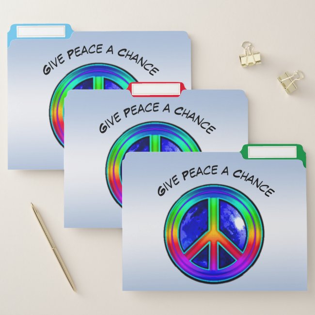 Give Peace a Chance Rainbow Set of File Folders