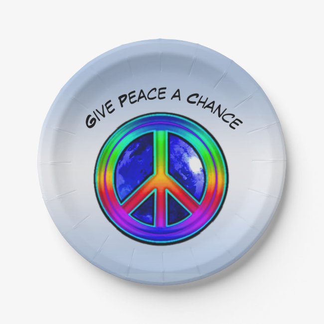 Give Peace a Chance Rainbow Set of Paper Plates