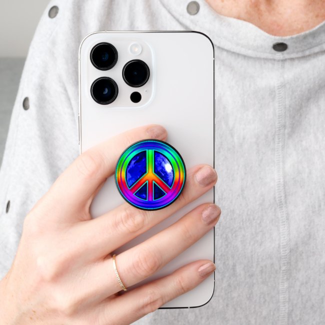 Give Peace a Chance Rainbow Smartphone PopSocket