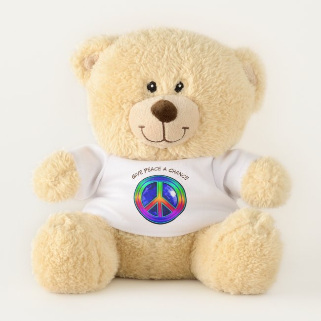 Give Peace a Chance Rainbow Teddy Bear