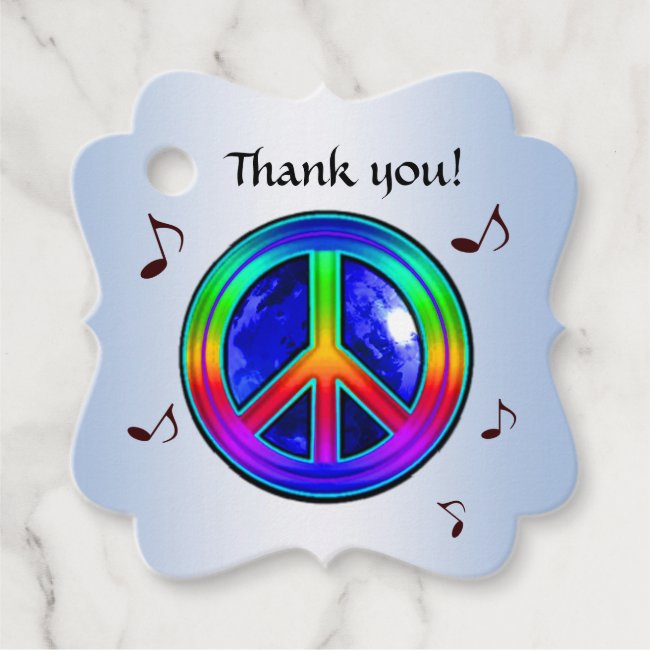 Give Peace a Chance Rainbow Thank You Favor Tags