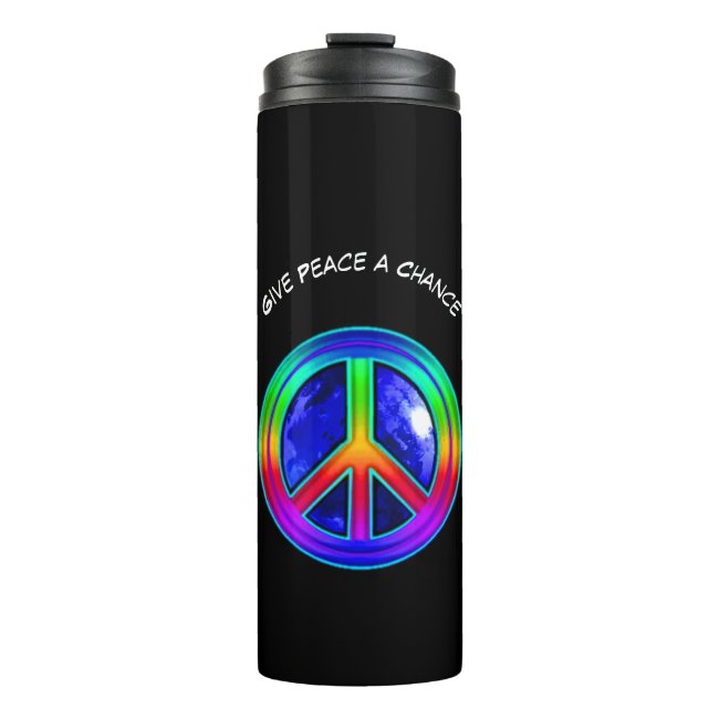 Give Peace a Chance Rainbow Thermal Tumbler