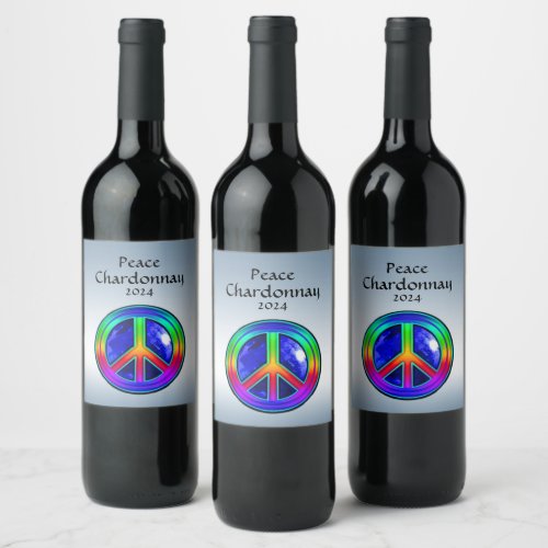Give Peace a Chance Rainbow Wine Label