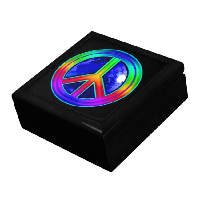 Give Peace a Chance Rainbow Wooden Gift Box