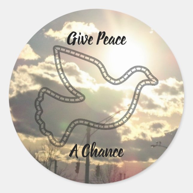 Give Peace Round Sticker (Front)