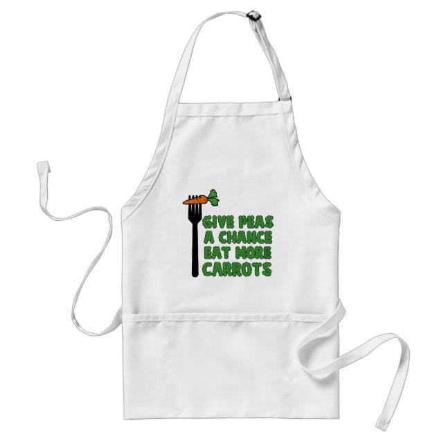 Give peas a chance adult apron (Front)