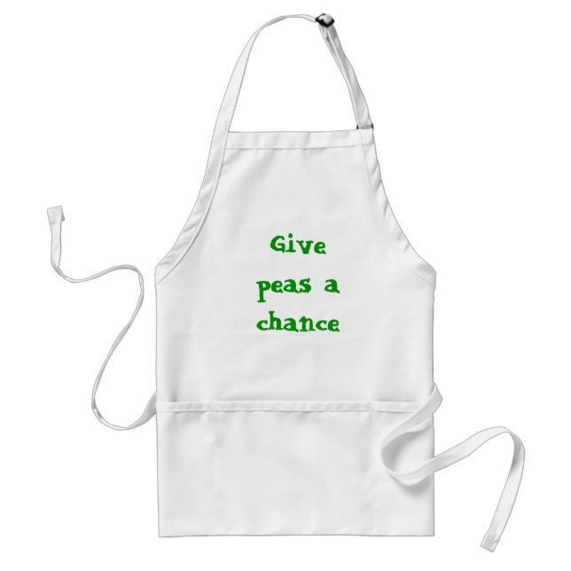 Give peas a chance adult apron (Front)