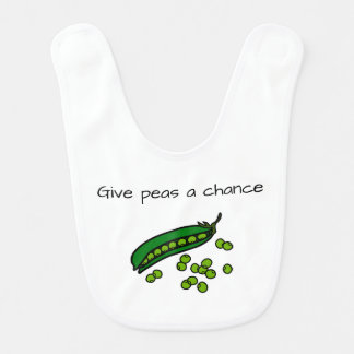 Give peas a chance baby bib