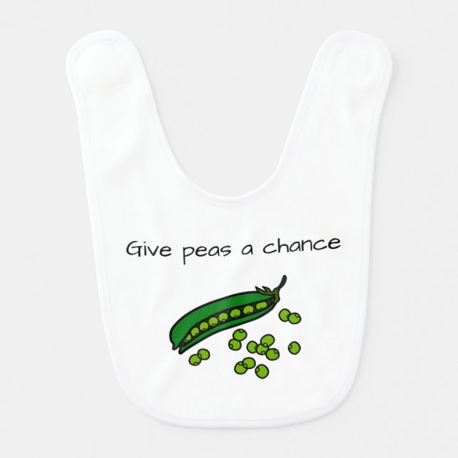 Give peas a chance baby bib (Front)