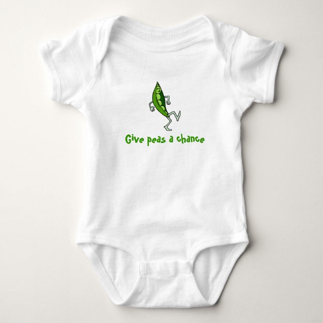 Give peas a chance baby bodysuit (Front)