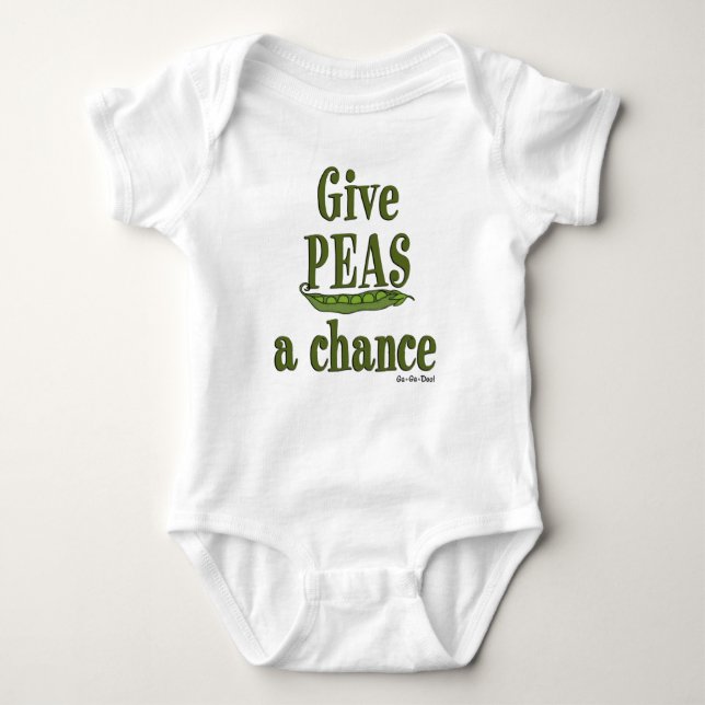 Give Peas a Chance Baby Bodysuit (Front)