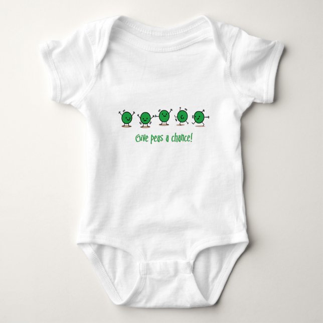 Give peas a chance baby bodysuit (Front)