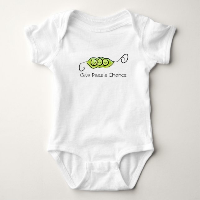 Give Peas a Chance Baby Bodysuit (Front)