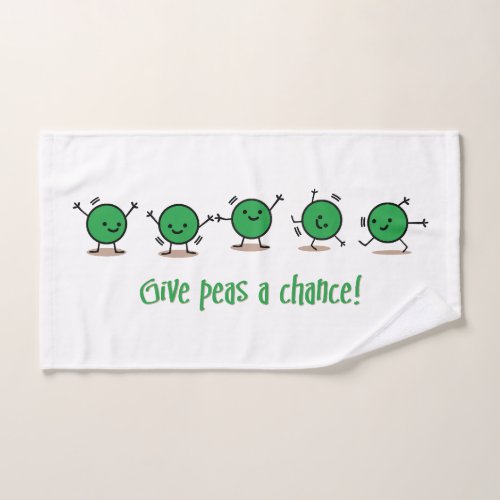Give peas a chance bath towel set