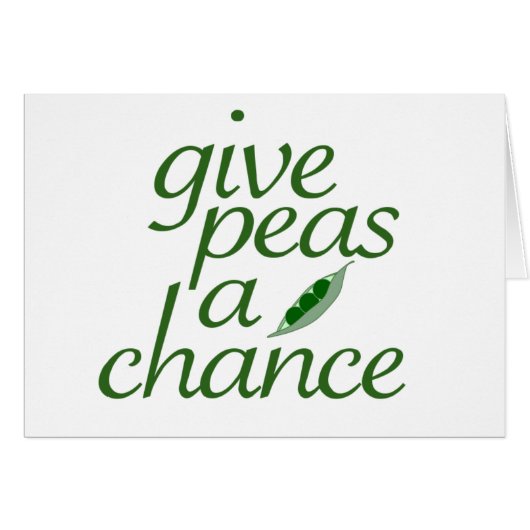Give peas a chance cards (Front Horizontal)