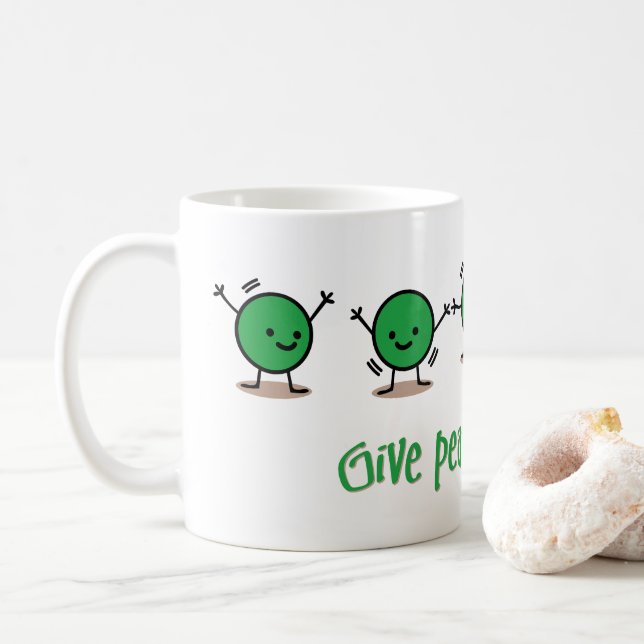 Give peas a chance coffee mug (With Donut)