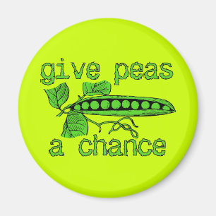 Give Peas A Chance Funny Peace Magnet Humor