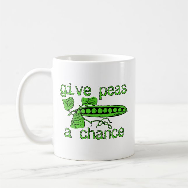 Give Peas A Chance Funny Peace Mug Humor (Left)