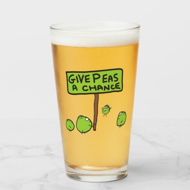 Give Peas A Chance Glass (Front Filled)