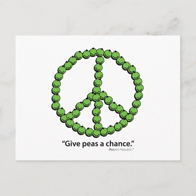 Give Peas A Chance Postcard (Front)