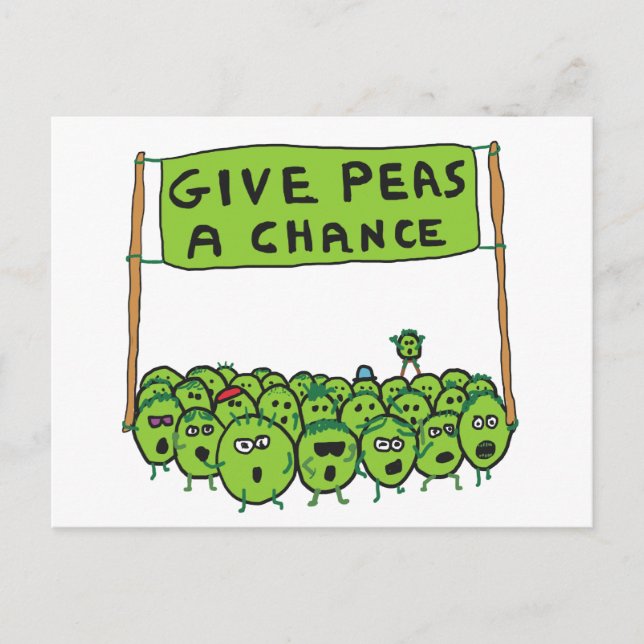 Give Peas A Chance Postcard (Front)
