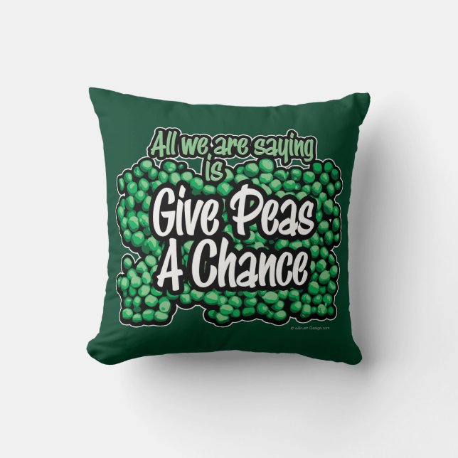 Give Peas A Chance Throw Pillow (Front)