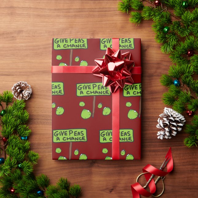 Give Peas A Chance Wrapping Paper (Holiday Gift)
