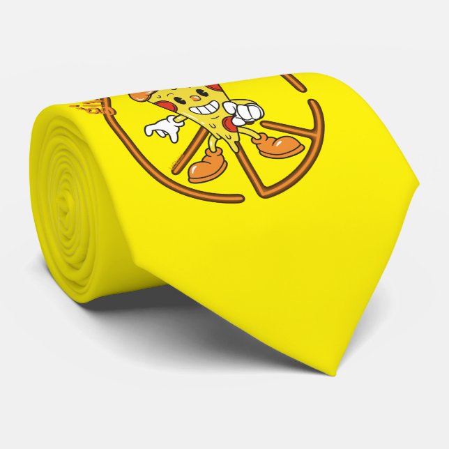 GIVE PIZZA A CHANCE funny pizza pun gift idea      Neck Tie (Rolled)