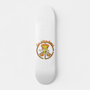 GIVE PIZZA A CHANCE funny pizza pun gift idea Skateboard