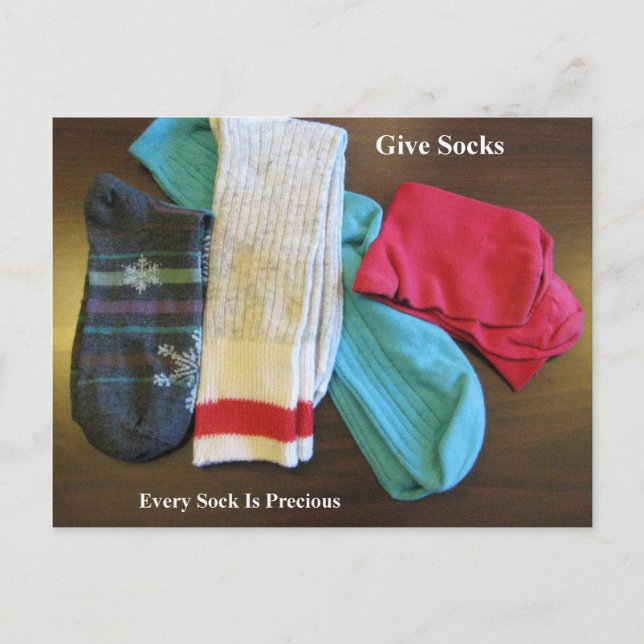 Give Socks Postcard (Front)