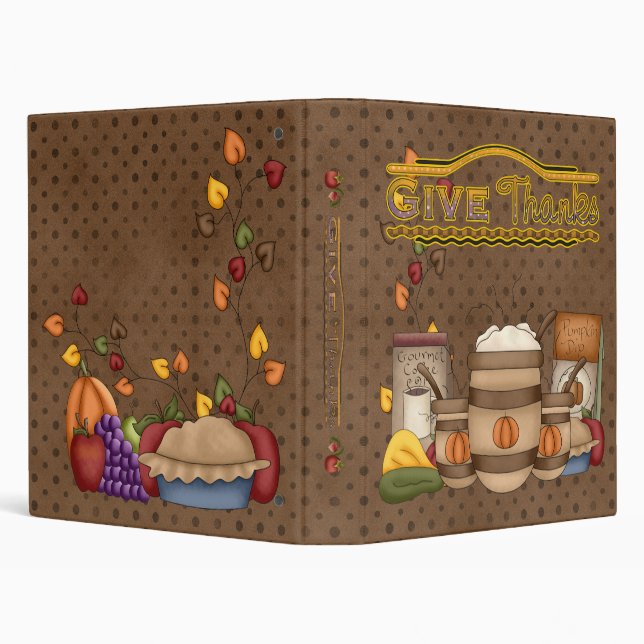 Give Thanks 1" (Recipe Binder) 3 Ring Binder (Background)