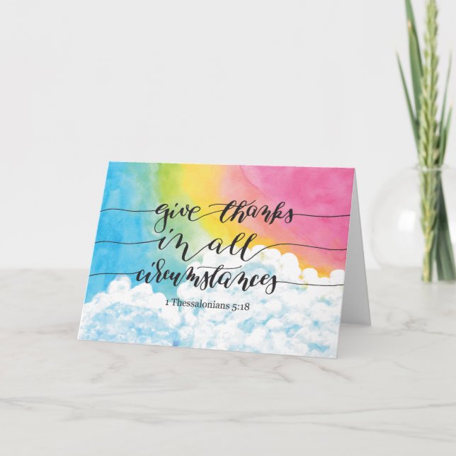 Give Thanks All Circumstances Thank You Card (Front)