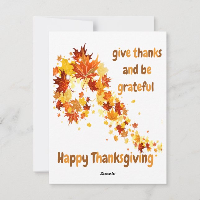 Give Thanks And Be Grateful Holiday Card (Back)