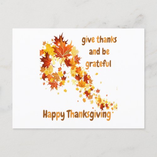 Give Thanks And Be Grateful Holiday Postcard